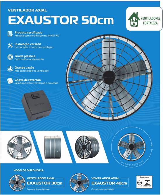 VENTILADOR AXIAL EXAUSTOR 50CM 220V PREMIUM