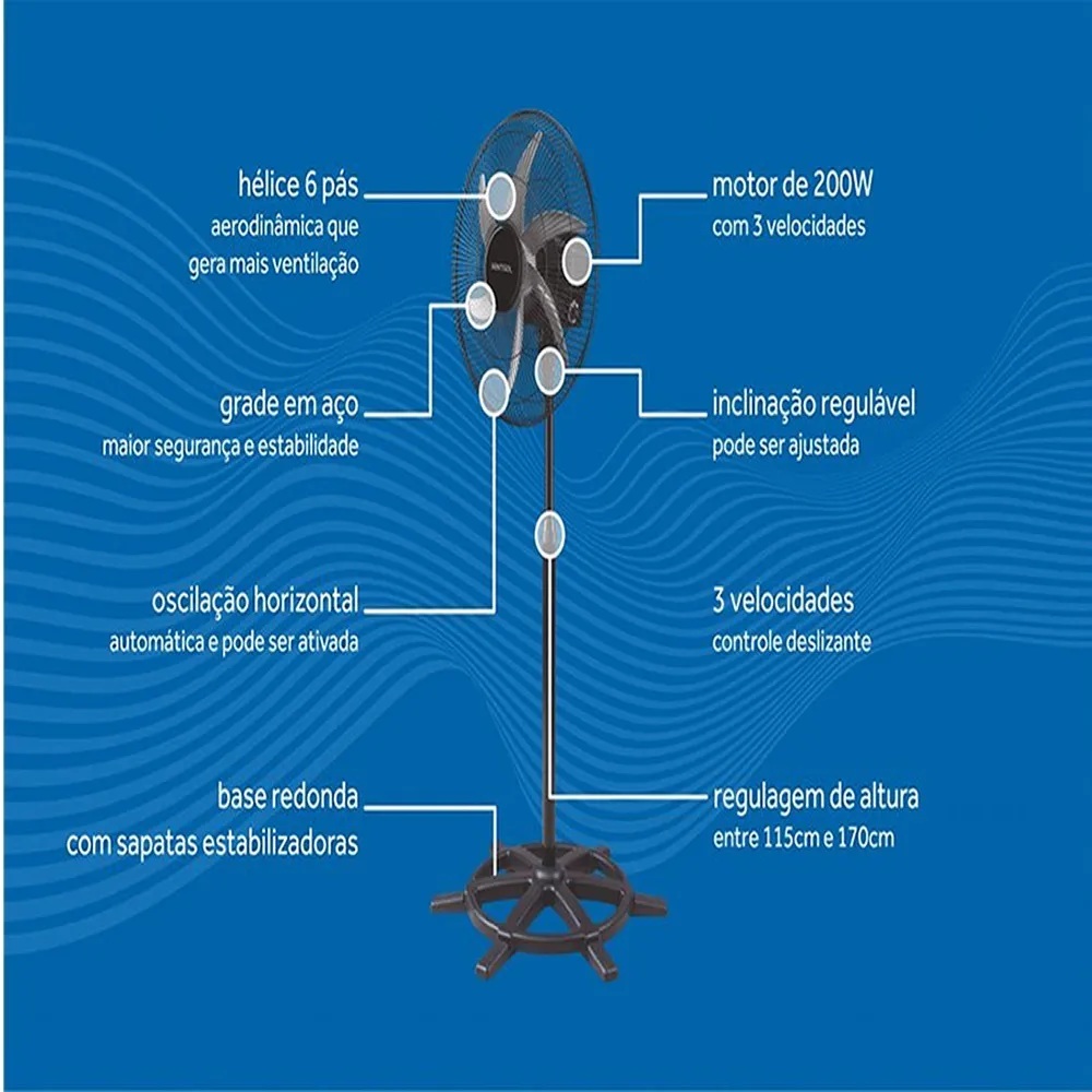 STEEL 50CM COLUNA 200W VENTISOL