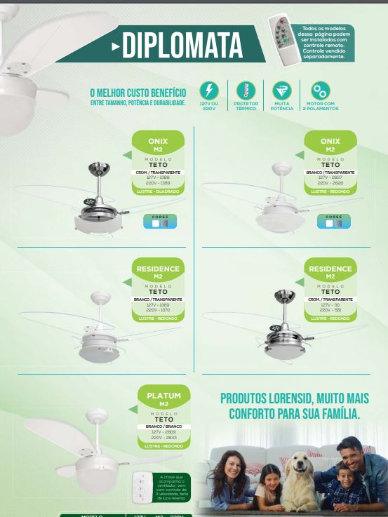 Ventilador de Teto Diplomata Ãgata M2