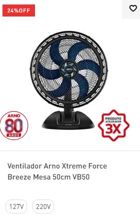 Ventilador Arno Xtreme Force Breeze Mesa 50cm VB50