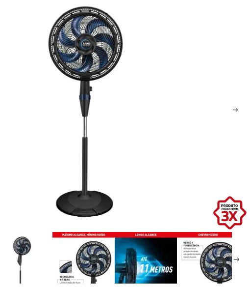 Ventilador Arno X-treme 7 Coluna 50cm VE7C
