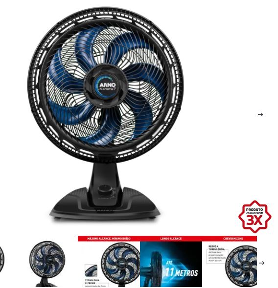 Ventilador Arno X-treme 7 Mesa 40cm VE70