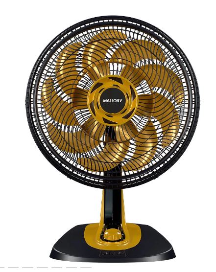 Ventilador Mesa Neo Air Ts Mallory Preto/Dourado